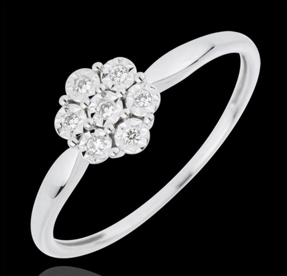 Anello Promesse Donna in Oro bianco 0.11 Ct APQ 45 - APQ 45